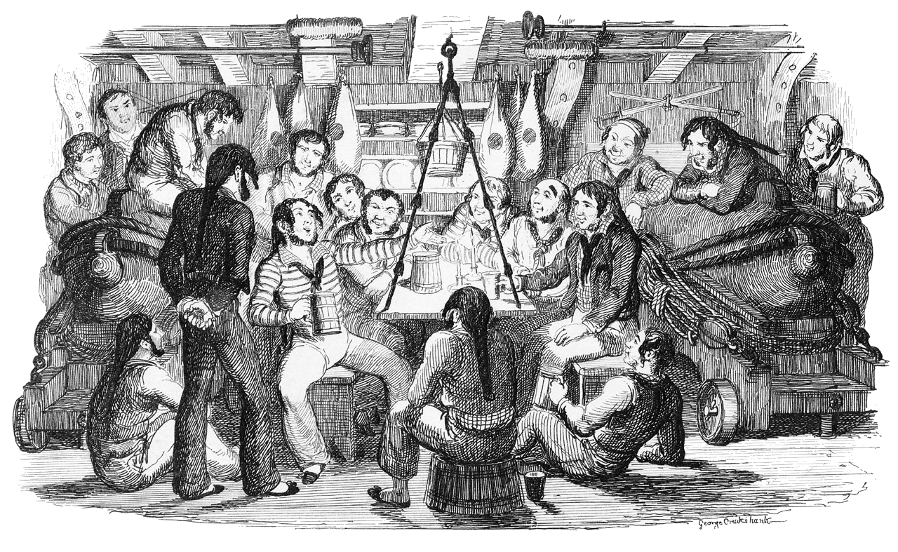 Saturday Night at Sea by George Cruickshank